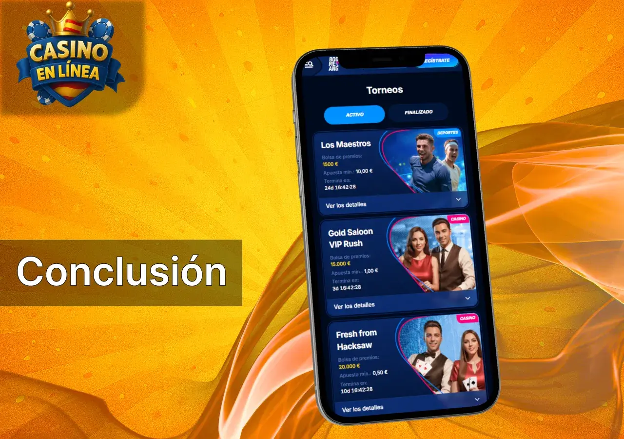 El casino Boomerang ofrece una visión completa de un casino en línea moderno.